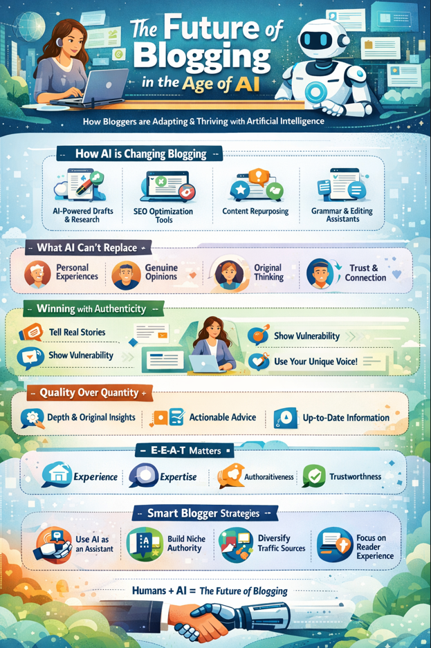 the future of blogging in the age of AI infographic